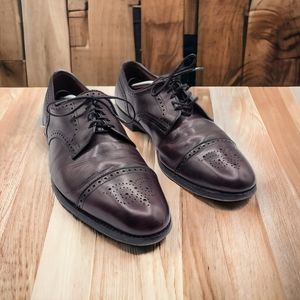 Allen Edmonds Sanford Cap Toe Size 14 B Dark Brown‎ Cherry Full Brogue